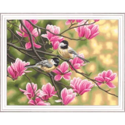 Paintworks Chickadees & Magnolias Paint-by-Number Kit