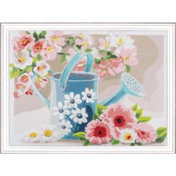 LanArte Watering Can With Flowers Paint-by-Number Kit