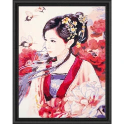 LanArte Asian Lady In Pink Paint-by-Number Kit
