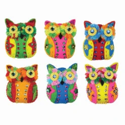 Design Works Colorful Owls Felt & Sequin Kit