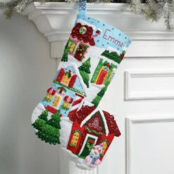 Bucilla Christmas Town Stocking Kit -Robotime Zone 500316 2 16378.1693456980