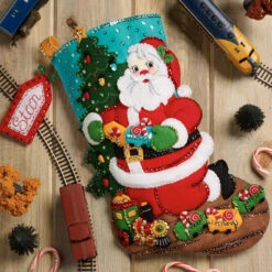 Bucilla Toy Train Santa Stocking Kit 7 Bucilla Toy Train Santa Stocking Kit -Robotime Zone 500322 3 98999.1693456996