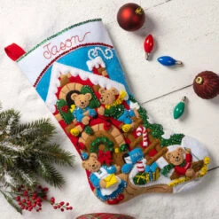 Bucilla A Beary Merry Christmas Stocking Kit -Robotime Zone 500359 3 84966.1695648547