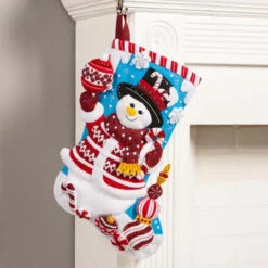 Bucilla Peppermint Snowman Stocking Kit -Robotime Zone 500370 2 84899.1695657583