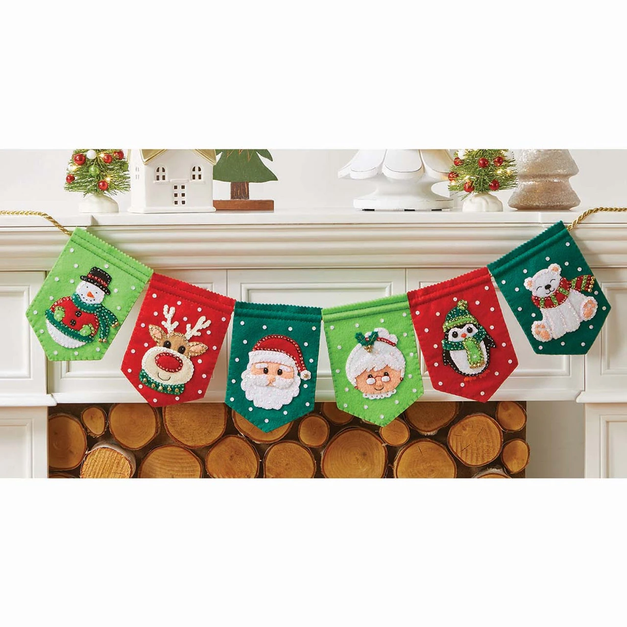 Herrschners Santa & Friends Banner Felt & Sequin Kit 3 Herrschners Santa & Friends Banner Felt & Sequin Kit