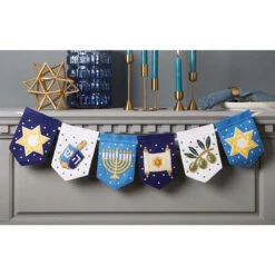 Herrschners Joyous Hanukkah Celebration Banner Felt & Sequin Kit
