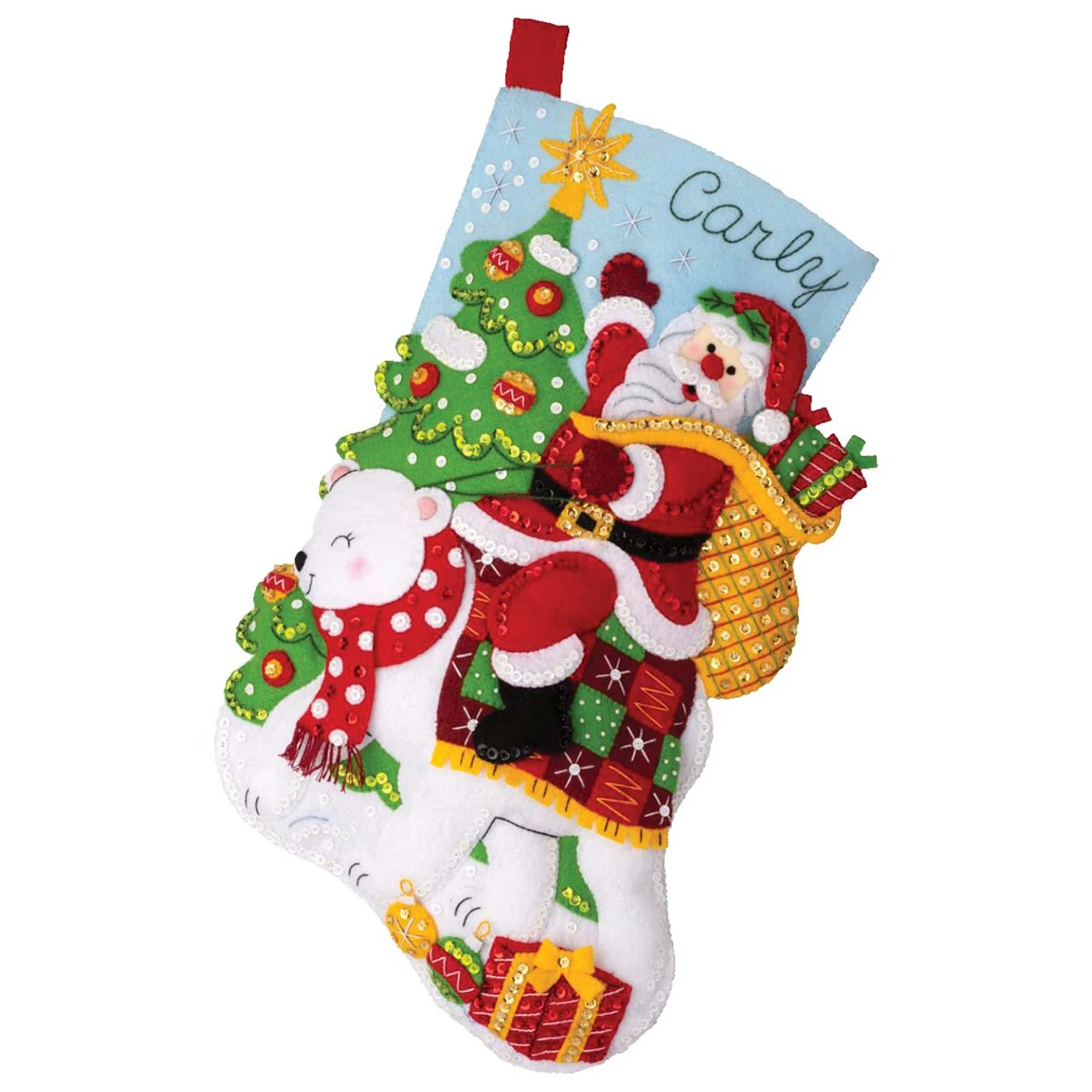 Bucilla Santa's Polar Bear Ride Stocking Kit 3 Bucilla Santa's Polar Bear Ride Stocking Kit