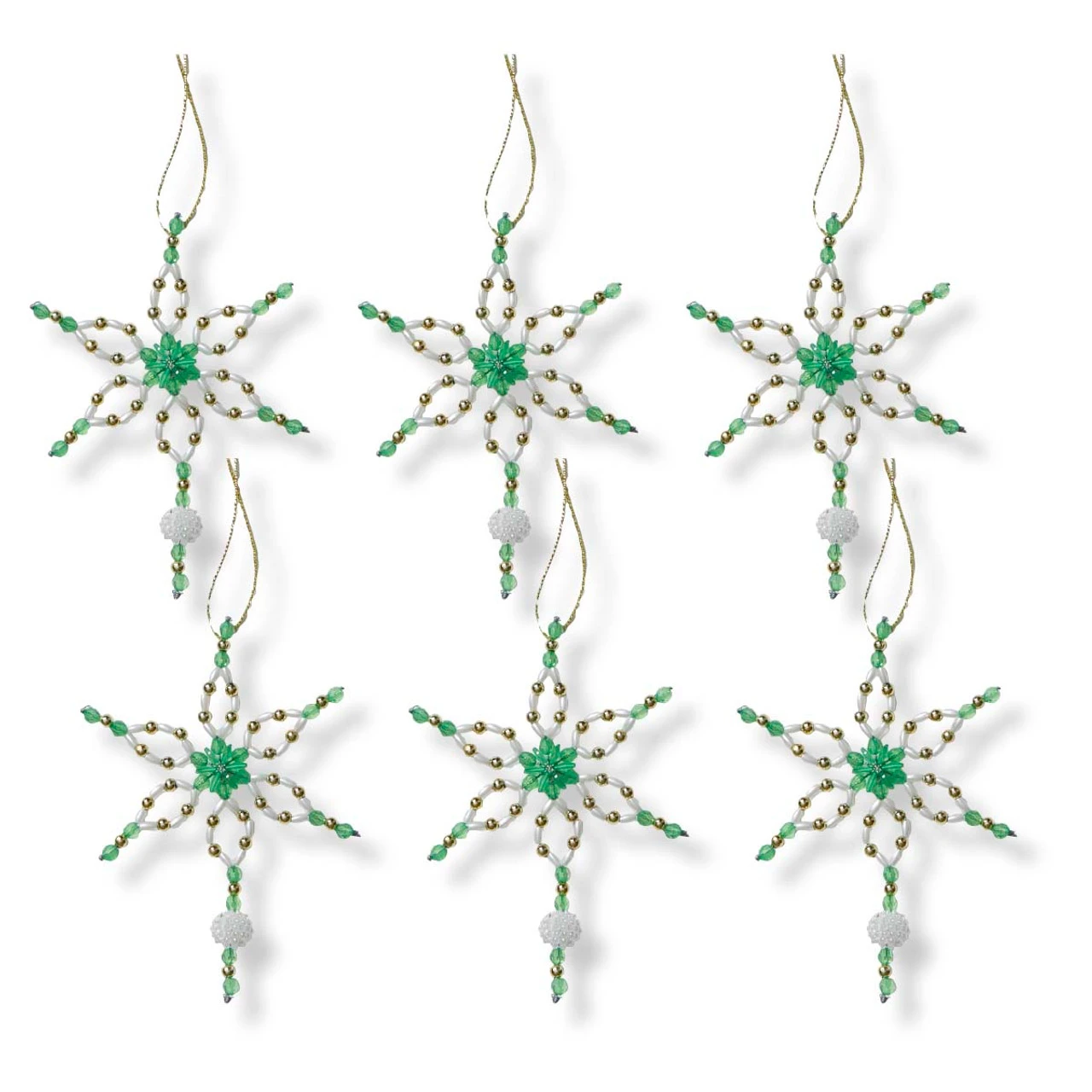 Sunrise Craft & Hobby Emerald Snowflakes Ornament Kit 3 Sunrise Craft & Hobby Emerald Snowflakes Ornament Kit