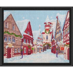 Diamond Art Snowy Village Square Diamond Painting
