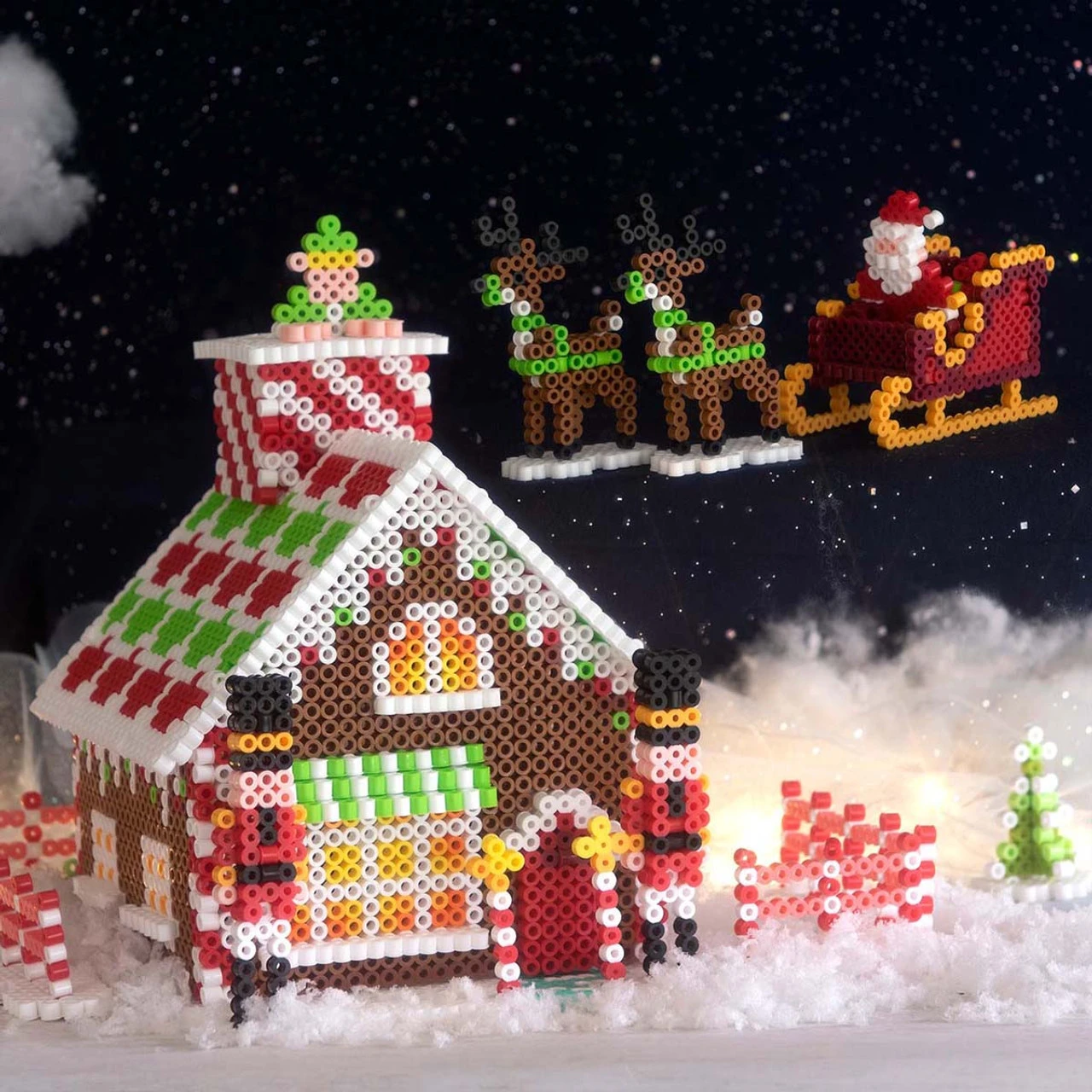 Perler Beads Santa's Workshop Gingerbread House Beading Kit 3 Perler Beads Santa's Workshop Gingerbread House Beading Kit