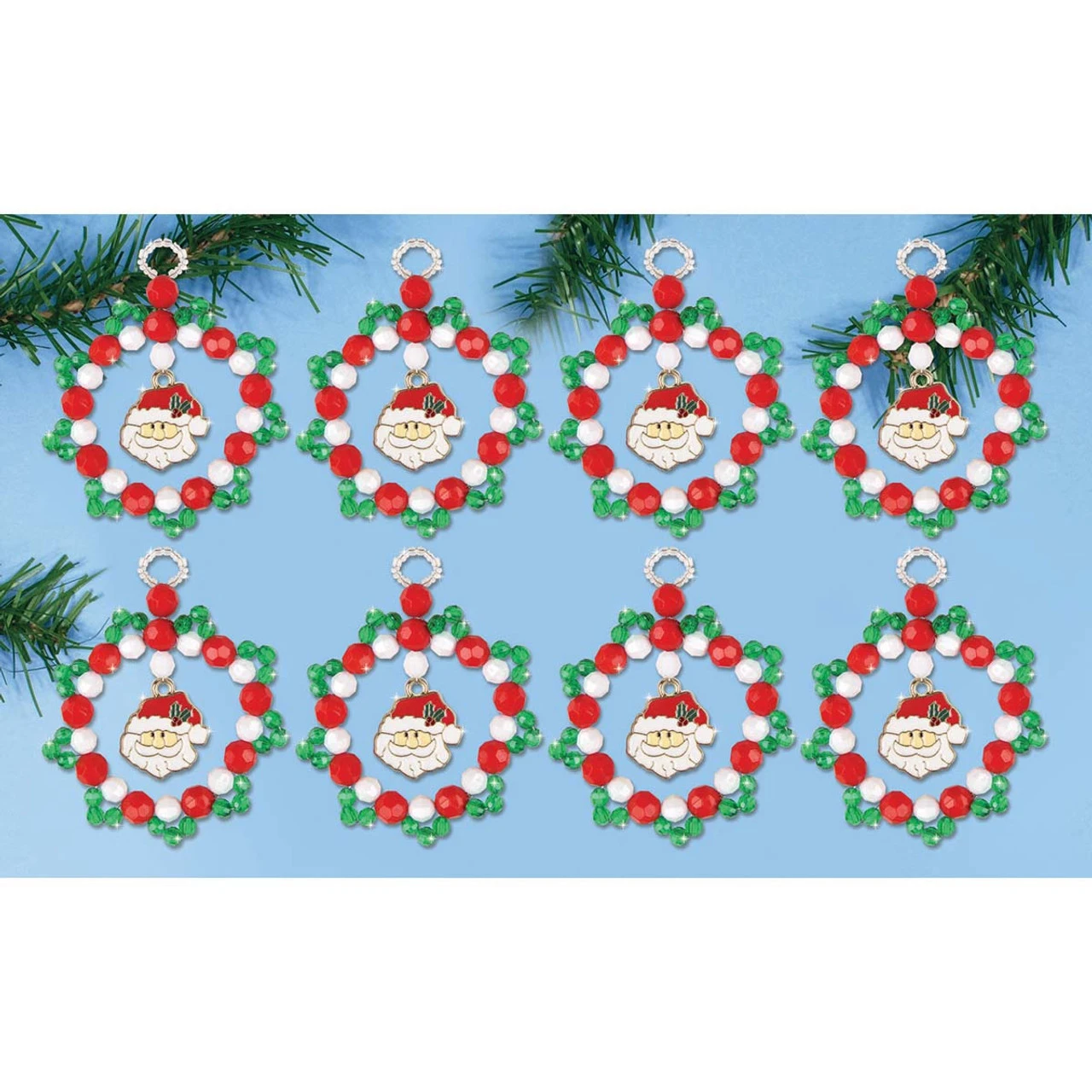Design Works Santa Wreaths Ornament Kit 3 Design Works Santa Wreaths Ornament Kit