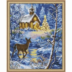Diamond Dotz Chapel In The Snow Kit & Frame Diamond Painting