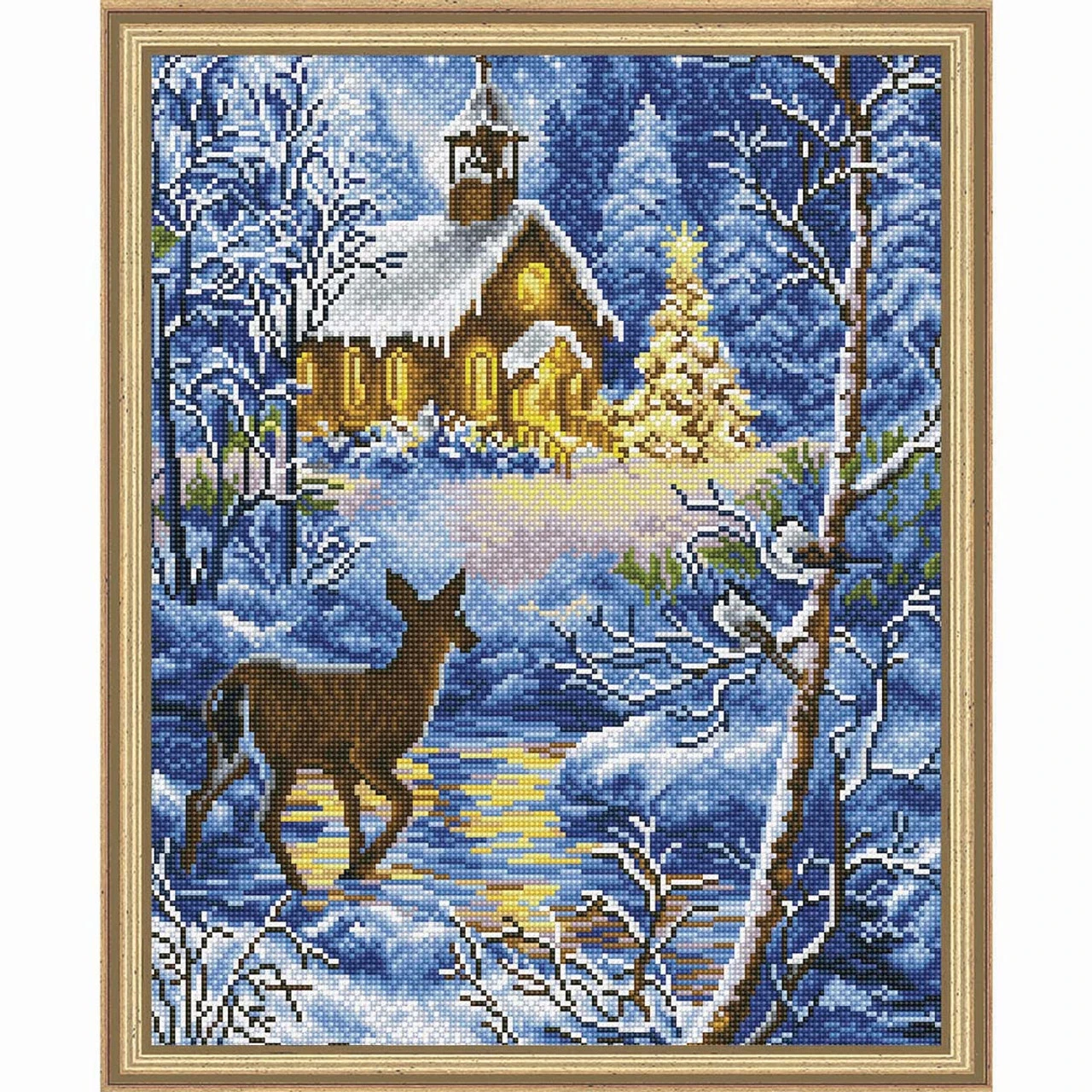 Diamond Dotz Chapel In The Snow Kit & Frame Diamond Painting 3 Diamond Dotz Chapel In The Snow Kit & Frame Diamond Painting