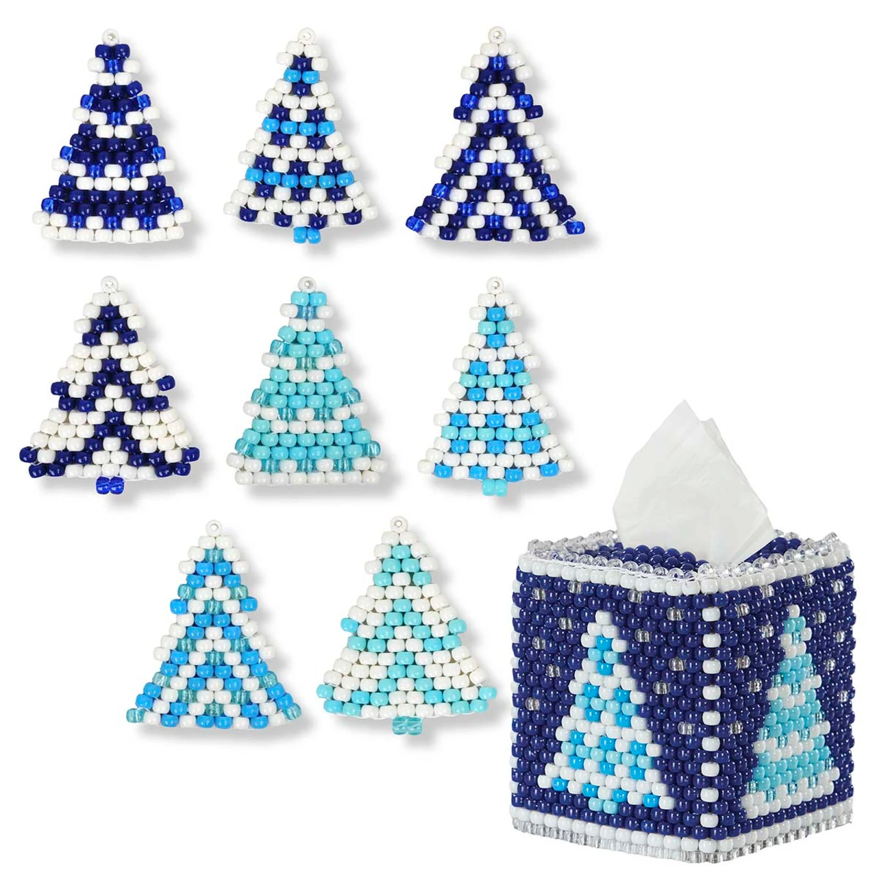 Herrschners Snowy Nights Tissue Box & Ornament, Set Of 2 Pony Bead Kit 3 Herrschners Snowy Nights Tissue Box & Ornament, Set Of 2 Pony Bead Kit