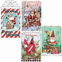 Design Works Holiday Banners & Free Hanger, Set Of 5 Felt & Sequin Kit