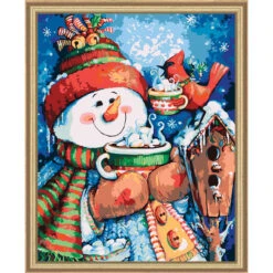 Herrschners Warm Wishes Kit & Frame Paint-by-Number Kit