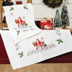 Herrschners Santa & Snowman Set Stamped Embroidery