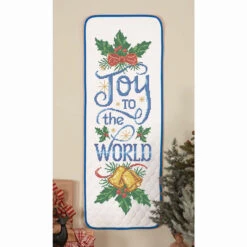 Herrschners Joy To The World Wall Hanging Stamped Cross-Stitch Kit