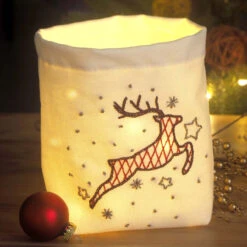 Herrschners Jumping Reindeer Bag Stamped Embroidery Kit
