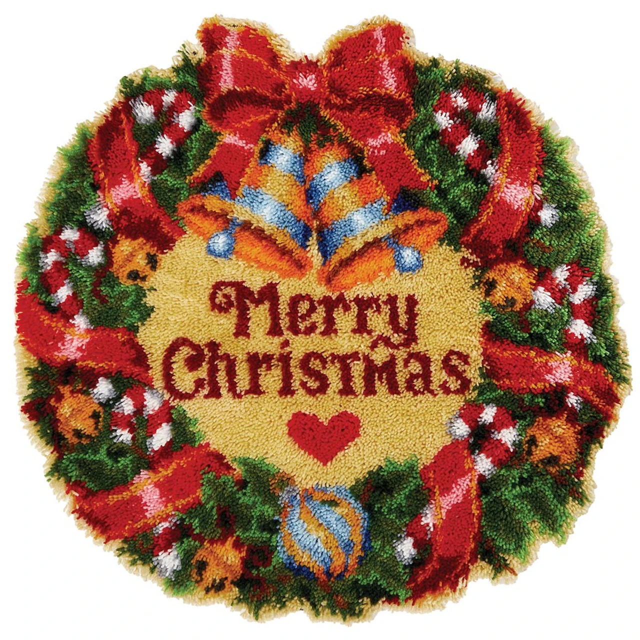 Herrschners Christmas Greetings Wreath Latch Hook Kit 3 Herrschners Christmas Greetings Wreath Latch Hook Kit
