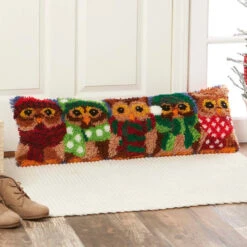 Herrschners Winter Owls Draft Dodger Latch Hook Kit