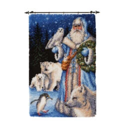 Herrschners Arctic Santa Kit & Hanger Latch Hook Kit