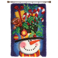 Herrschners Snowman Celebration Kit & Hanger Latch Hook Kit