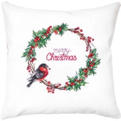 Luca-S Christmas Bird Pillow Counted Cross-Stitch Kit
