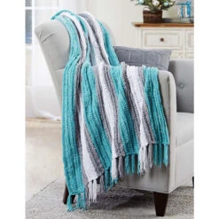 Herrschners Blue Christmas Afghan Crochet Kit