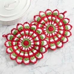 Village Yarn Mistletoe Mandala Trivets Crochet Kit