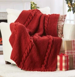 Herrschners Chunky Christmas Throw Knit Kit