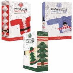 Lion Brand Santa's Little Sweater Ornaments Buy All 3 Knit Kit -Robotime Zone 598502 2 51782.1693468230